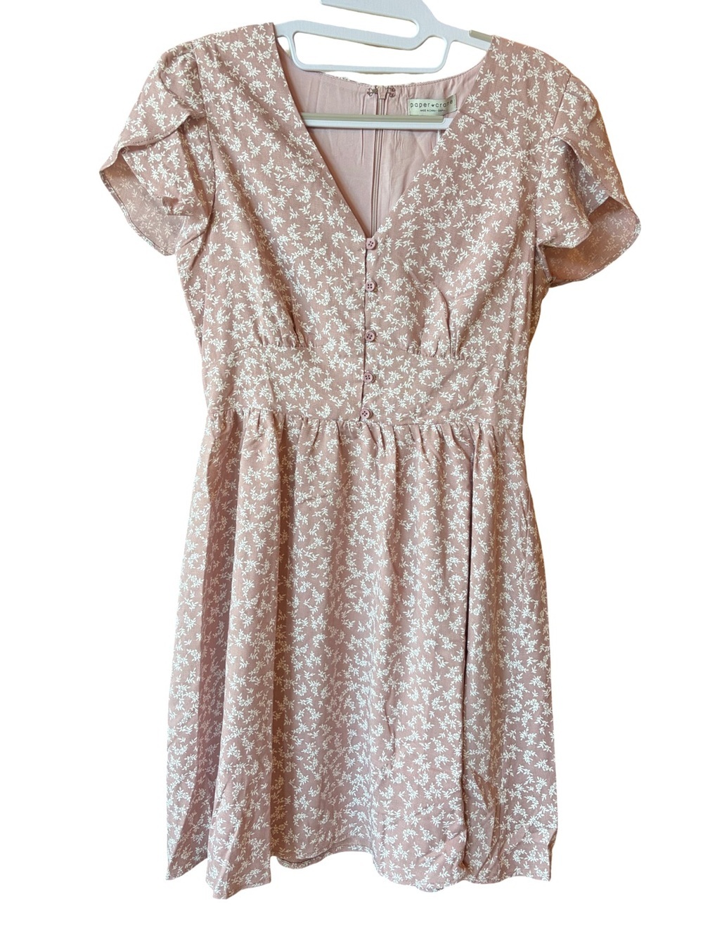 Paper Crane NWT Floral Mini Dress Mauve Size S